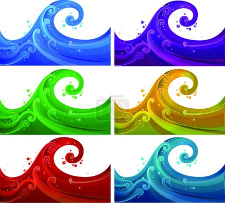 Illustration for Six colorful waves, vector illustration simple design - Royalty Free Image