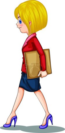 Illustration for Businesswoman walking, vector illustration simple design - Royalty Free Image