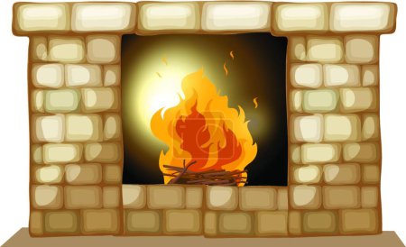 Illustration for Fireplace, vector illustration simple design - Royalty Free Image