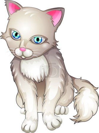 Illustration for Sad cat, vector illustration simple design - Royalty Free Image