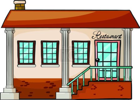 Illustration for Restaurant building, vector illustration simple design - Royalty Free Image