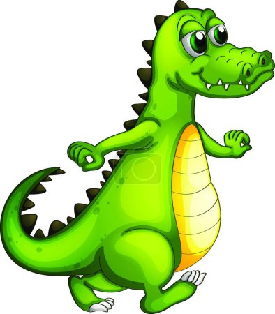Illustration for Walking crocodile, vector illustration simple design - Royalty Free Image