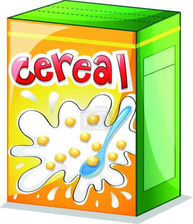 Ilustración de Caja de cereales, ilustración vectorial diseño simple - Imagen libre de derechos