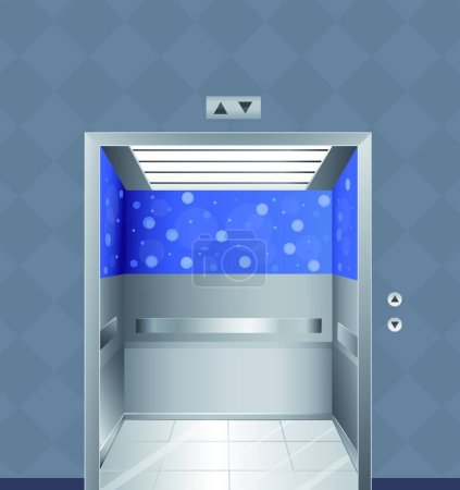 Téléchargez les illustrations : Ascenseur, illustration vectorielle design simple - en licence libre de droit