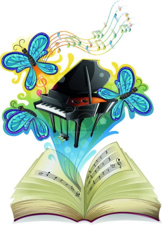 Illustration for A musical book, vector illustration simple design - Royalty Free Image