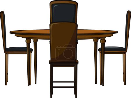 Illustration for Dinning table, vector illustration simple design - Royalty Free Image