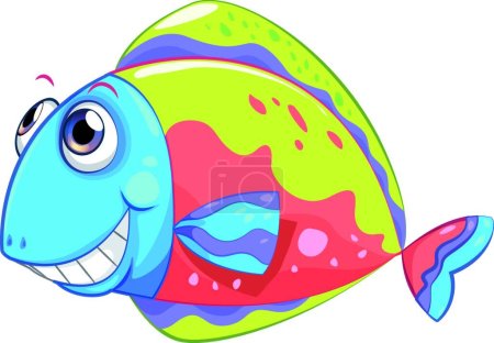 Illustration for Colorful smiling fish, vector illustration simple design - Royalty Free Image