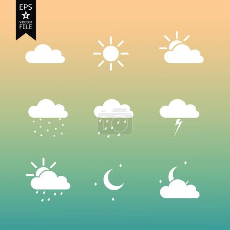 Ilustración de Iconos meteorológicos, ilustración vectorial simple - Imagen libre de derechos