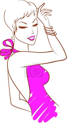 Illustration for Beautiful woman, simple vector illustration - Royalty Free Image