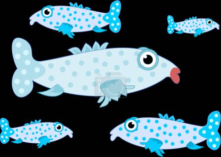 Illustration for Blue fish, vector illustration simple design - Royalty Free Image