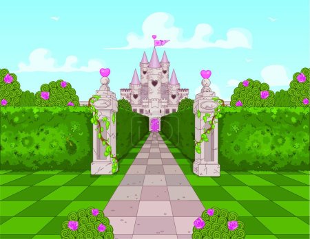 Illustration for Romantic Castle, vector illustration simple design - Royalty Free Image