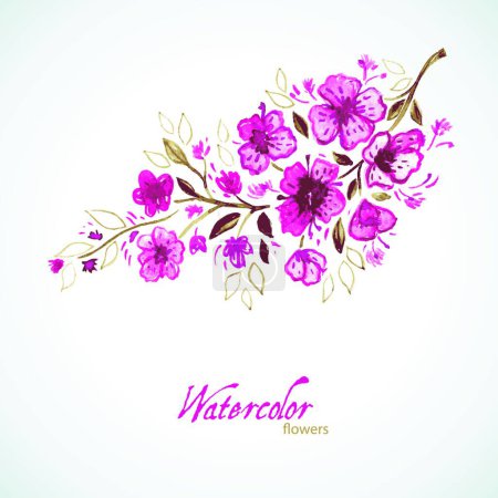 Illustration for Watercolor floral, vector illustration simple design - Royalty Free Image