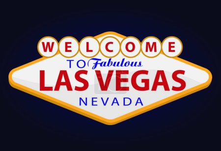 Téléchargez les illustrations : Las Vegas Sign, illustration vectorielle design simple - en licence libre de droit