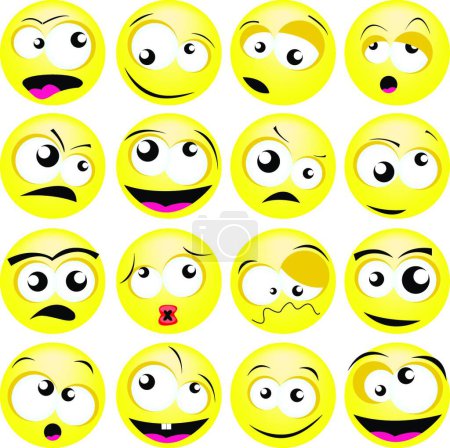 Illustration for Smiley Faces, vector illustration simple design - Royalty Free Image
