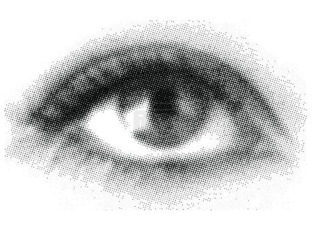 Illustration for Halftone eye, vector illustration simple design - Royalty Free Image