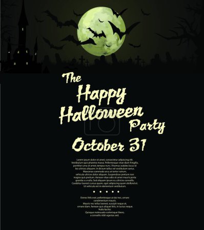 Ilustración de Fondo de fiesta de Halloween, ilustración vectorial diseño simple - Imagen libre de derechos