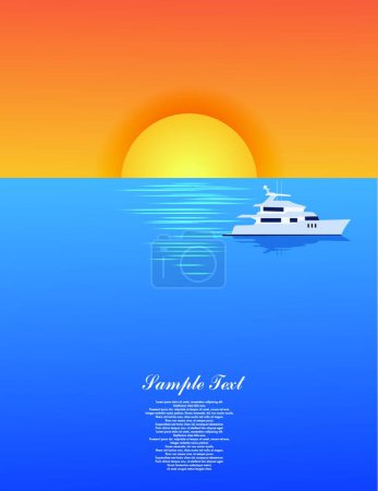 Illustration for Illustration of the Yacht on sea - Royalty Free Image