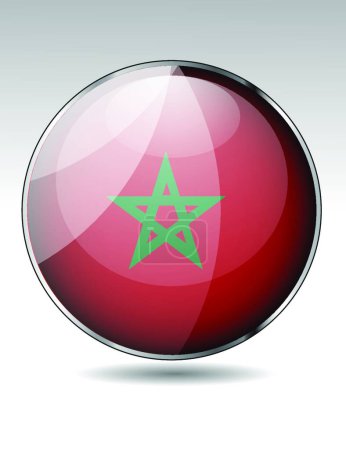 Téléchargez les illustrations : Illustration du bouton drapeau du Maroc - en licence libre de droit