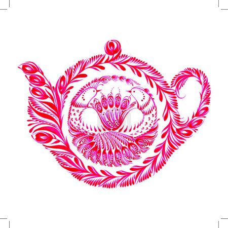 Illustration for Illustration of the decorative ornament teapot - Royalty Free Image