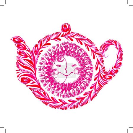 Illustration for Illustration of the decorative ornament teapot - Royalty Free Image