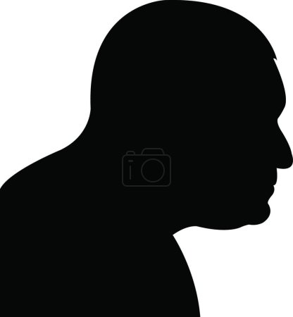 Illustration for A man head silhouette vector - Royalty Free Image