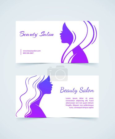 Illustration for Illustration of the Beautiful woman cards - Royalty Free Image