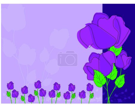 Illustration for Illustration of the blue Rose card - Royalty Free Image