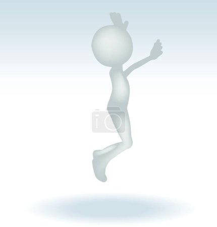 Téléchargez les illustrations : Illustration de l'homme 3d sautant - en licence libre de droit