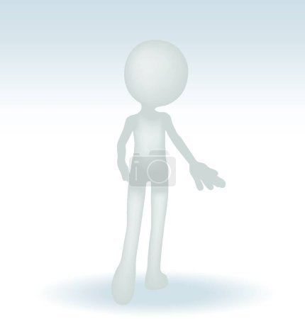 Photo for "3d man standing hands open" - Royalty Free Image
