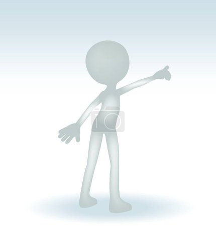 Illustration for Illustration of the 3d man pointing - Royalty Free Image