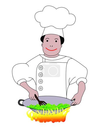 Illustration for Illustration of the Cooking vegetables - Royalty Free Image