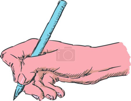 Ilustración de Ilustración de la mano con pluma - Imagen libre de derechos