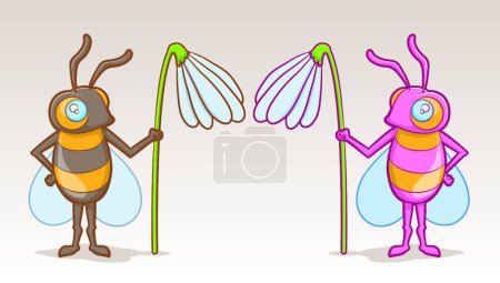 Illustration for Bee Character, colorful vector illustration - Royalty Free Image