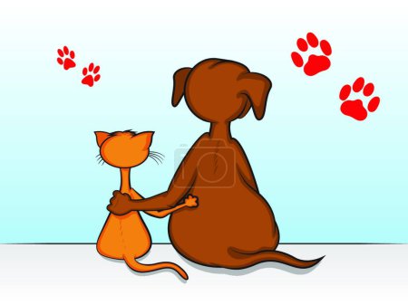 Ilustración de Mascotas Amistad vector botones ilustración - Imagen libre de derechos