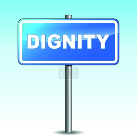Illustration for Vector dignity blue signpost - Royalty Free Image
