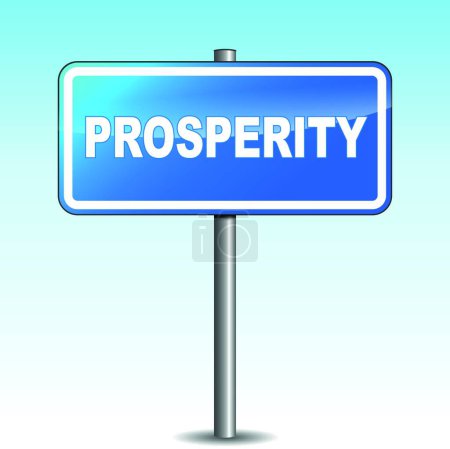 Téléchargez les illustrations : Vector prosperity blue signpost - en licence libre de droit