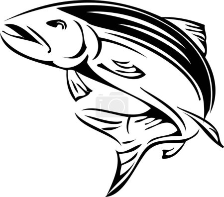 Téléchargez les illustrations : Symbole saumon, illustration vectorielle icône - en licence libre de droit