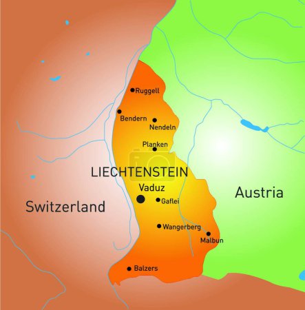 Téléchargez les illustrations : Liechtenstein country, vector illustration - en licence libre de droit