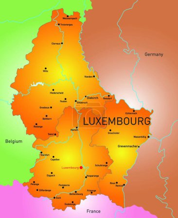 Téléchargez les illustrations : Luxembourg country, vector illustration - en licence libre de droit