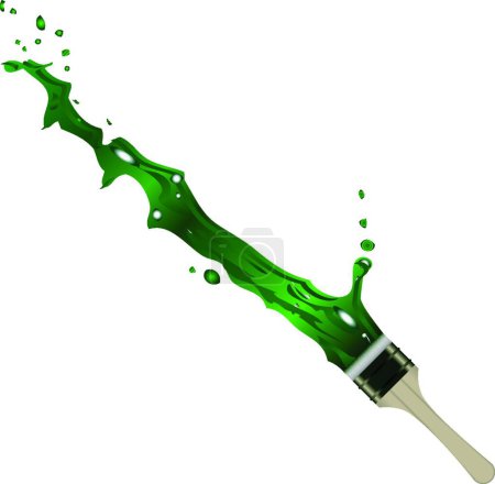 Téléchargez les illustrations : Green paint splash, vector illustration - en licence libre de droit