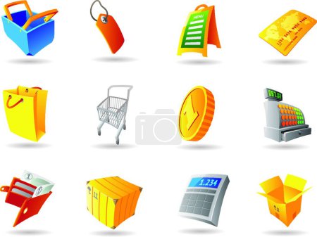 Téléchargez les illustrations : Icons for retail, simple vector illustration - en licence libre de droit