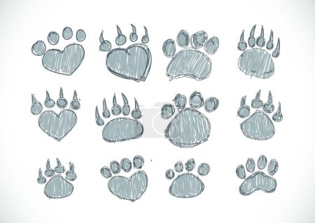 Ilustración de Huellas de animales siluetas, ilustración gráfica moderna - Imagen libre de derechos