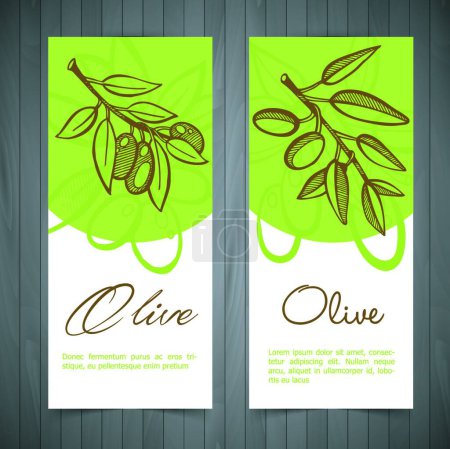 Téléchargez les illustrations : Olives brunches illustration vectorielle - en licence libre de droit