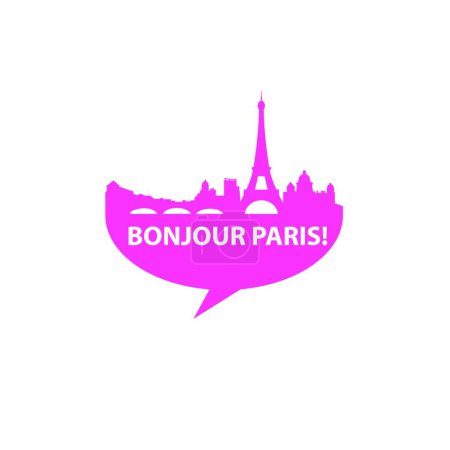 Illustration for Bonjour-paris, modern graphic illustration - Royalty Free Image