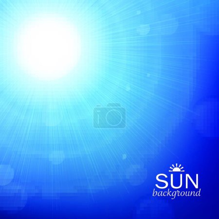 Téléchargez les illustrations : "Blue Sun Background "illustration vectorielle - en licence libre de droit