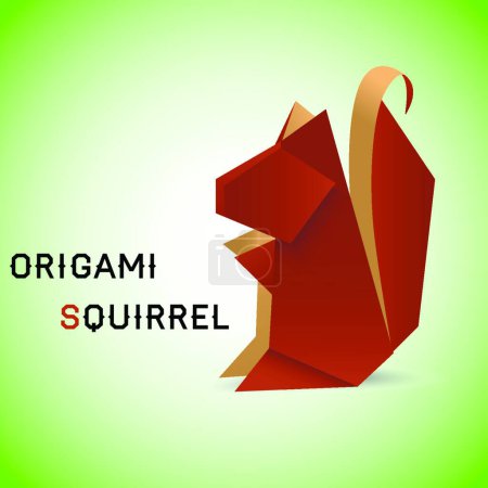 Ilustración de Icono de origami de ardilla, ilustración vectorial - Imagen libre de derechos
