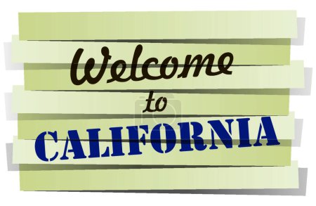 Téléchargez les illustrations : Welcome To California vector illustration - en licence libre de droit
