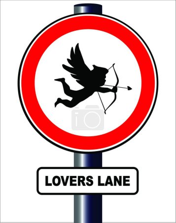 Illustration for Lovers Lane, modern graphic illustration - Royalty Free Image