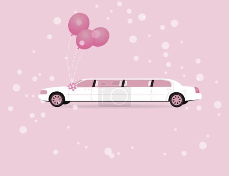 Téléchargez les illustrations : Carte de mariage illustration vectorielle limousine - en licence libre de droit
