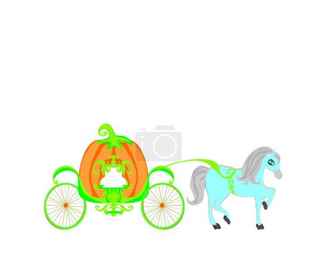 Illustration for Pumpkin carriage, stylish vector illustration - Royalty Free Image